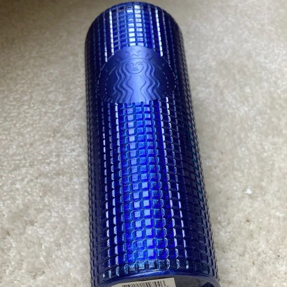 NWT Starbucks Cobalt Grid Midnight Blue Purple Cold Cup (24 oz) Tumbler l - Picture 4 of 4